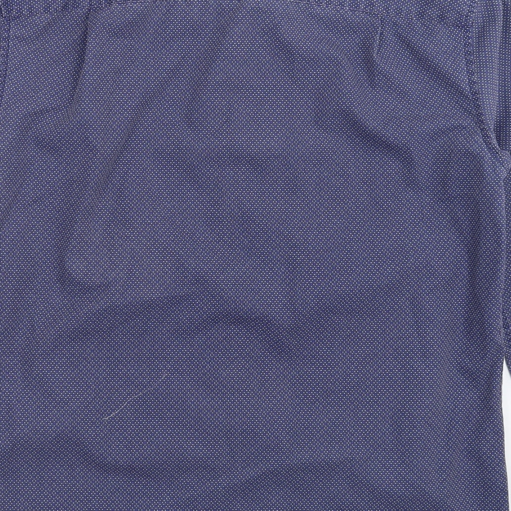NEXT Mens Blue Spotted   Dress Shirt Size 15.5