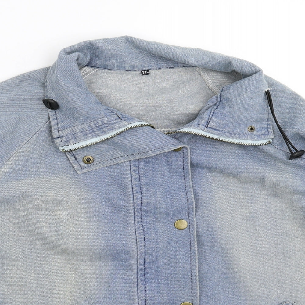 Preworn Womens Blue  Denim Jacket  Size 3XL