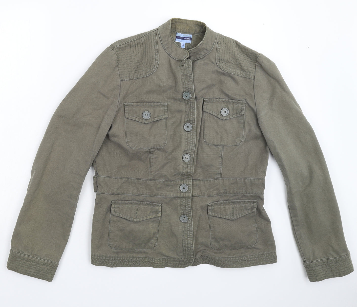 Oasis Womens Green  Denim Jacket Blazer Size 16