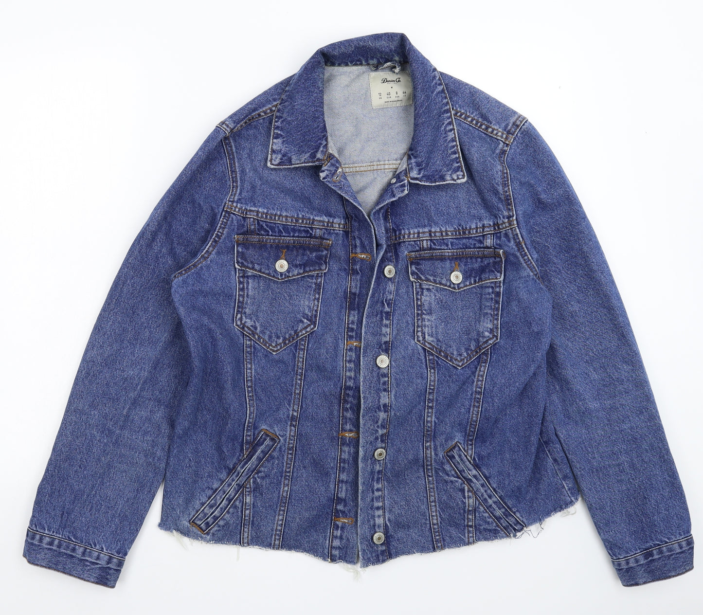 Denim & Co. Womens Blue  Denim Jacket  Size 12