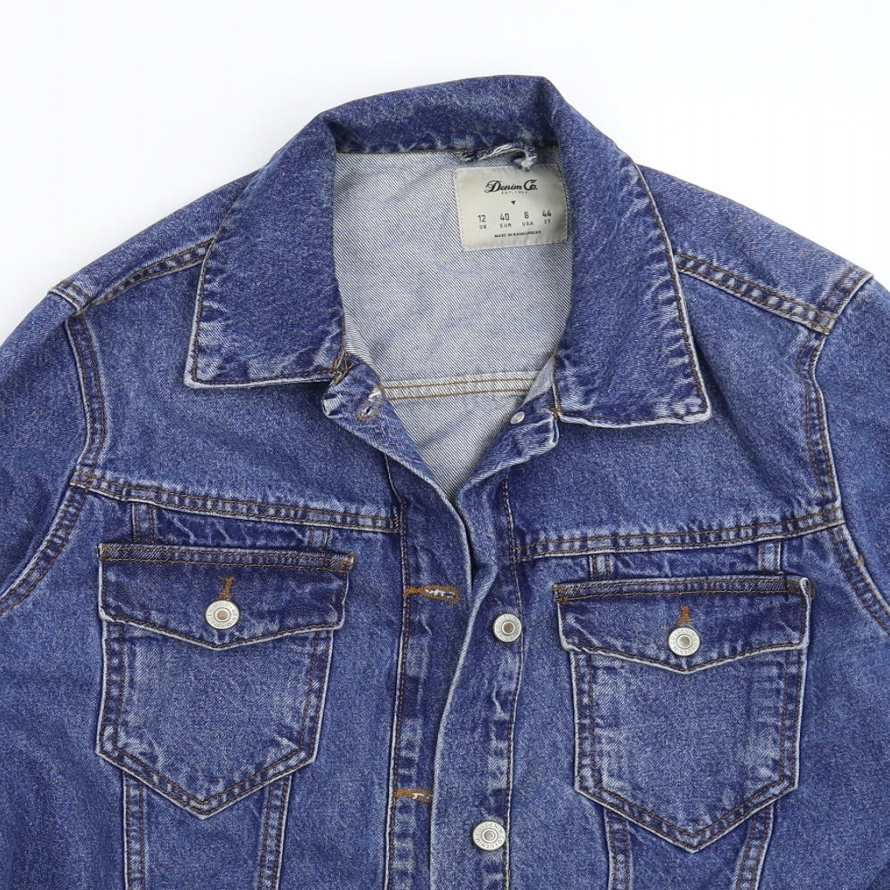 Denim & Co. Womens Blue  Denim Jacket  Size 12