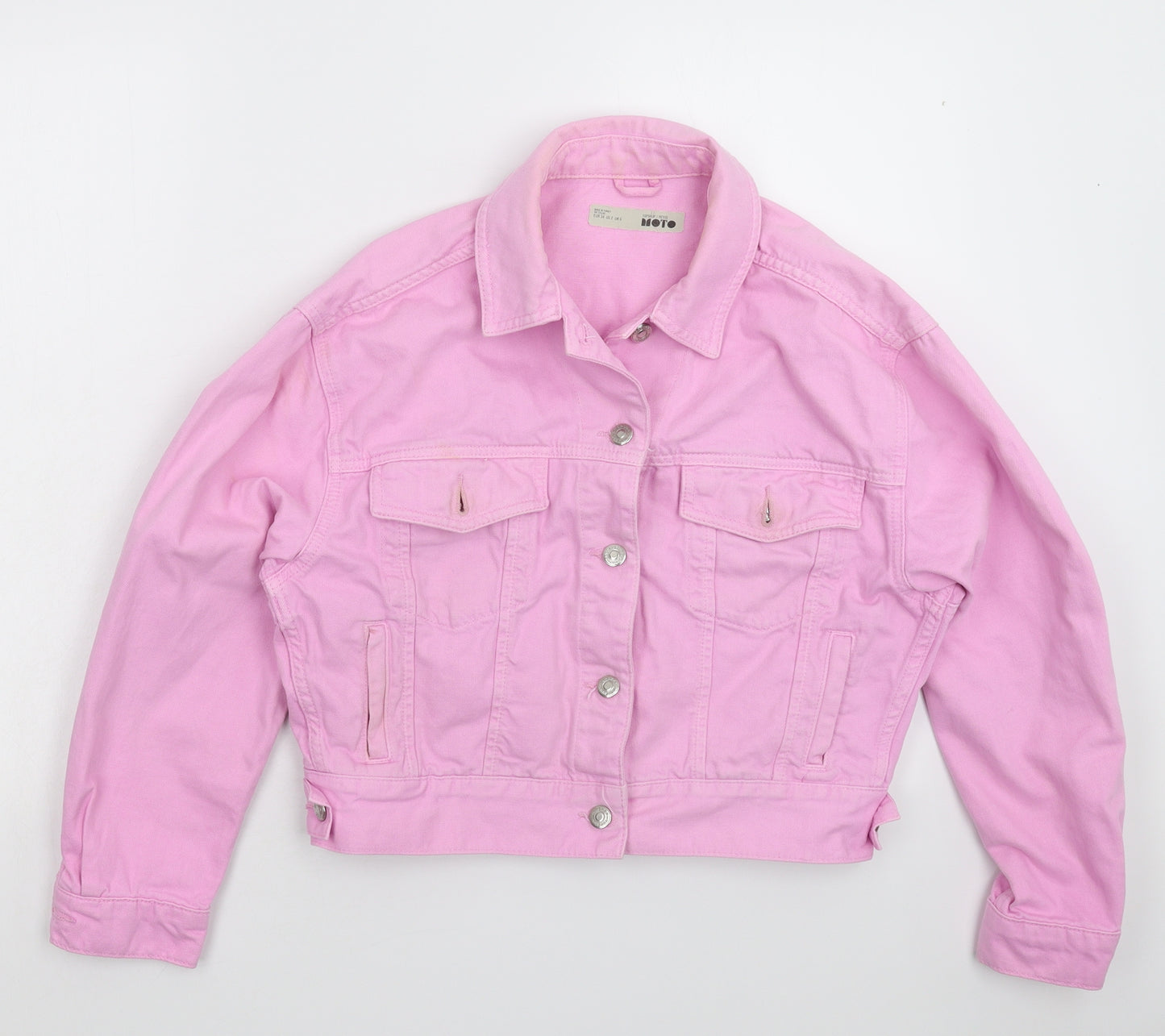 Topshop Womens Pink  Denim Jacket  Size 16