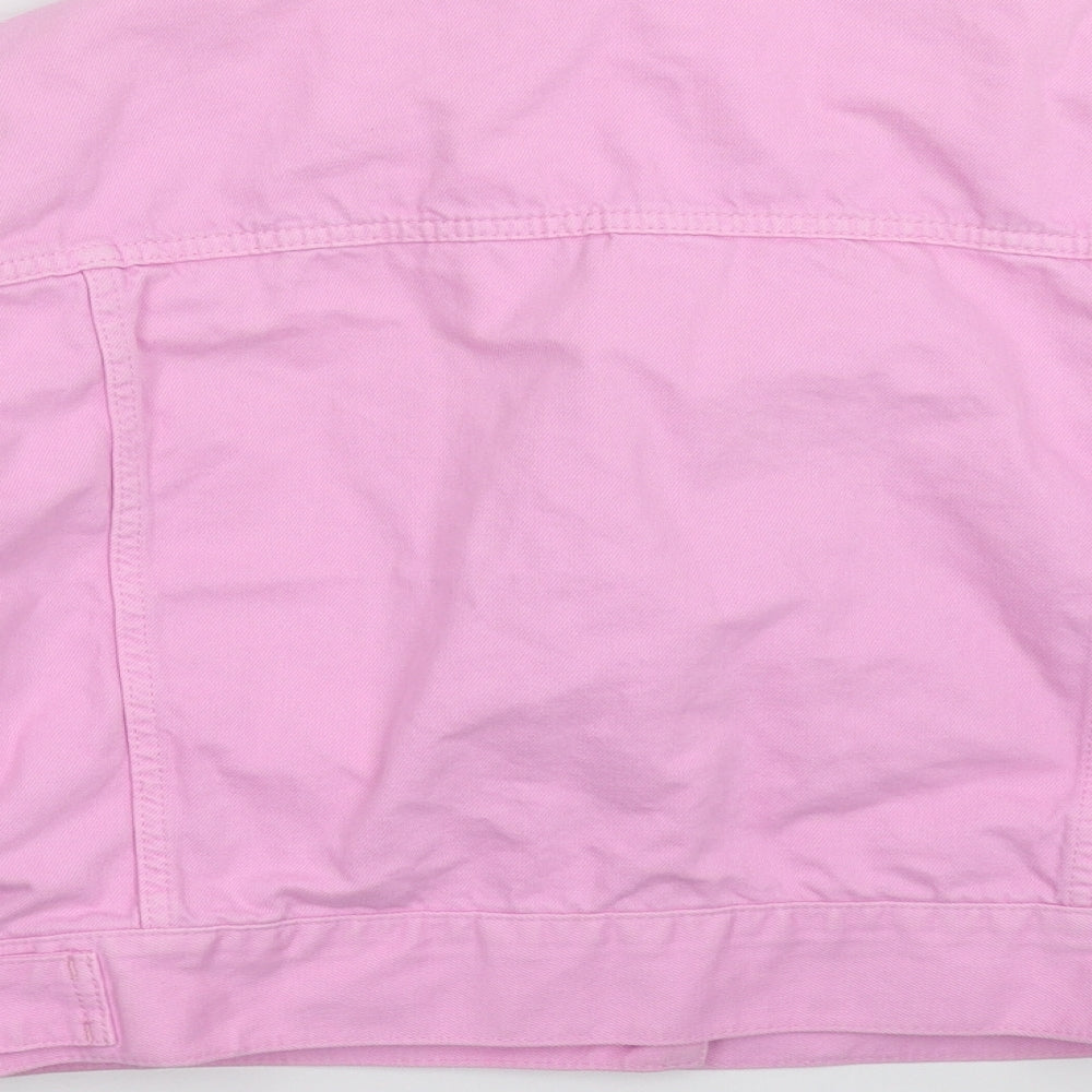 Topshop Womens Pink  Denim Jacket  Size 16