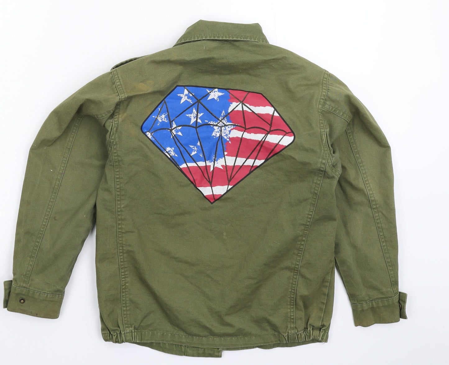 Preworn Womens Green  Denim Jacket  Size S