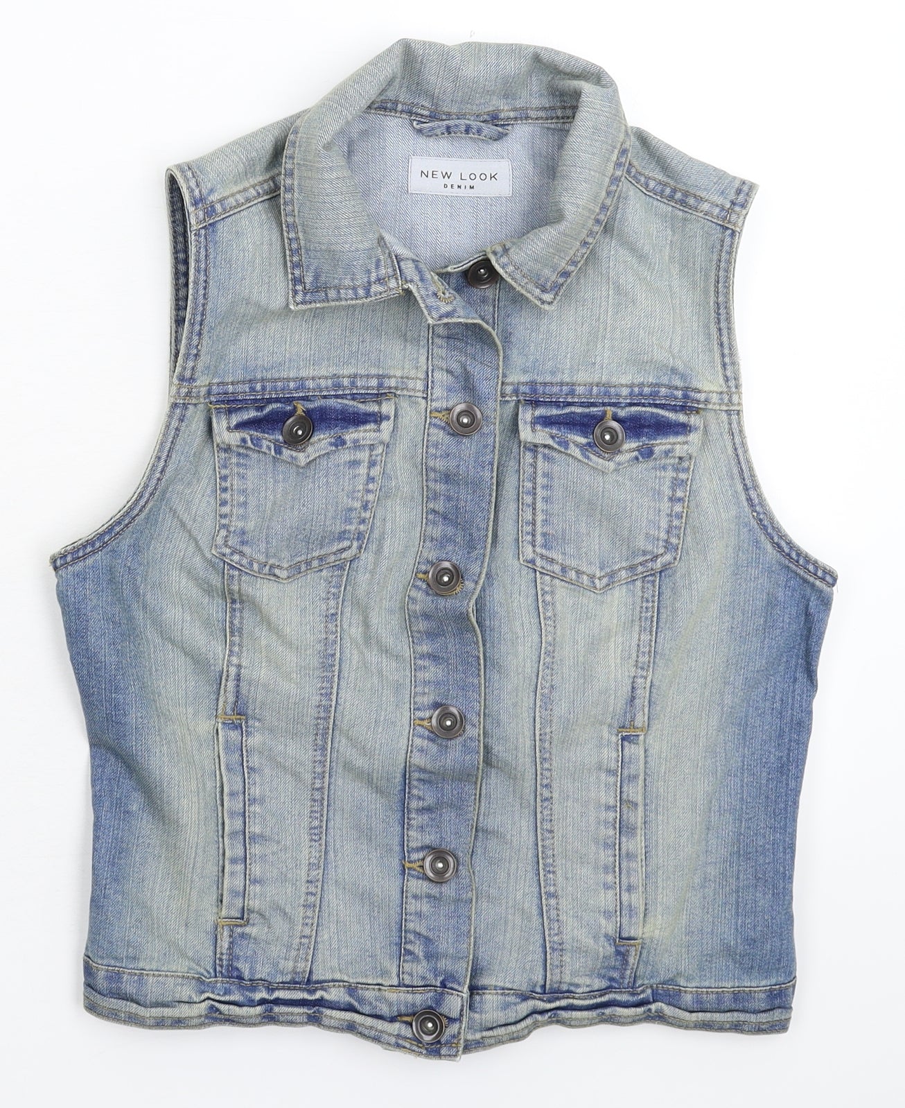 New Look Womens Blue  Denim Gilet Jacket Size 10