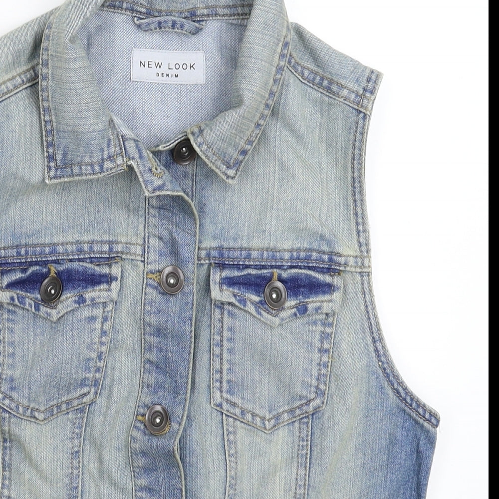 New Look Womens Blue  Denim Gilet Jacket Size 10
