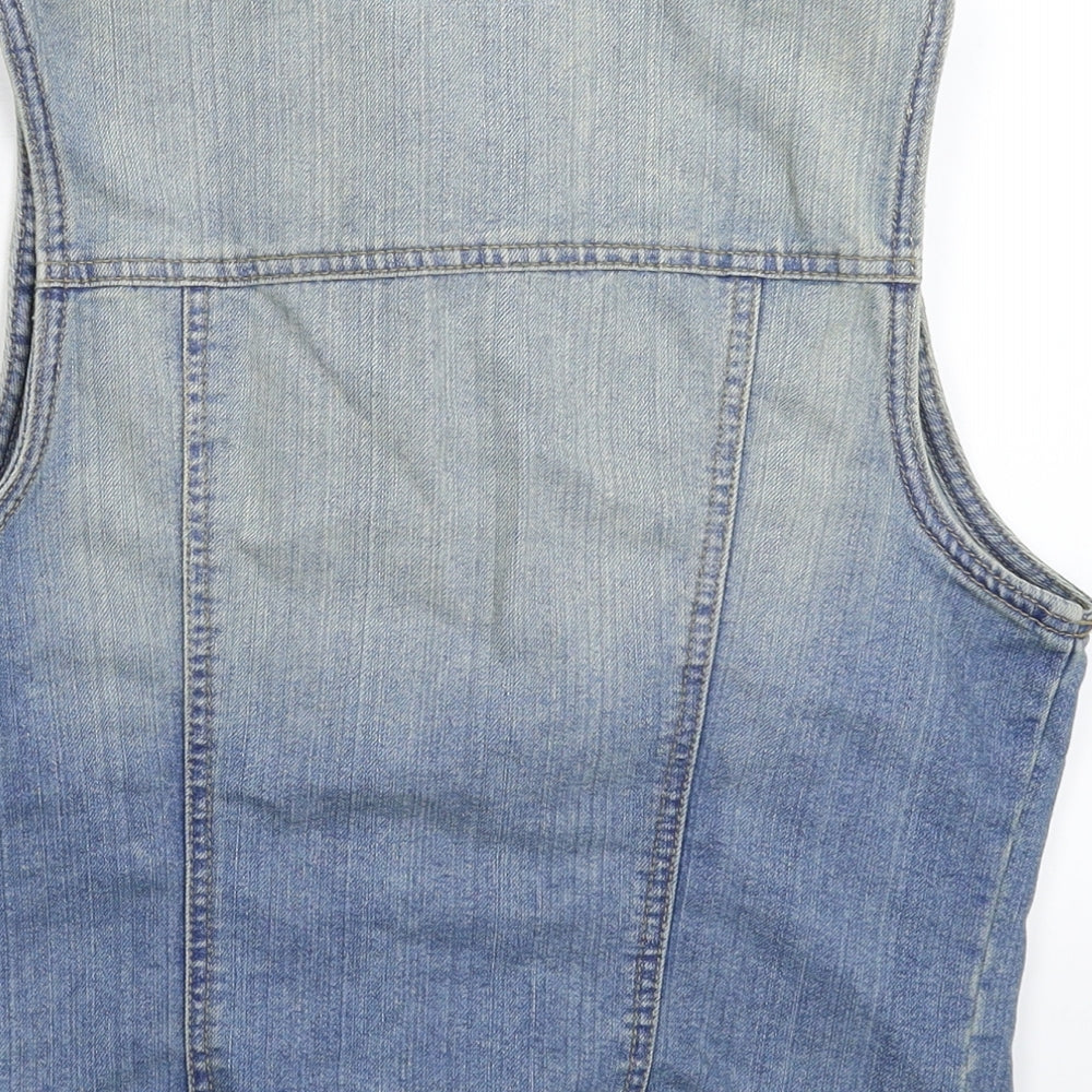 New Look Womens Blue  Denim Gilet Jacket Size 10