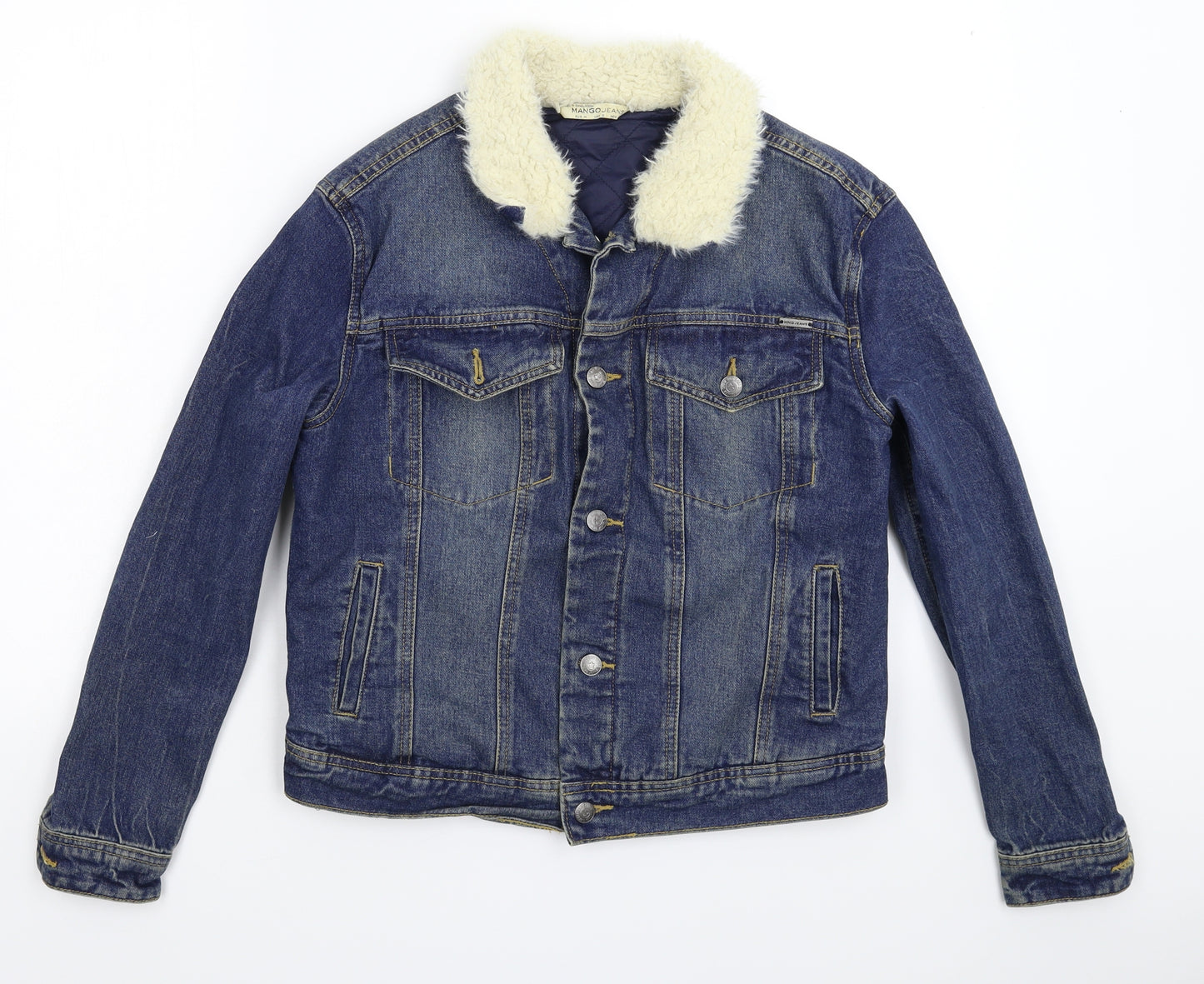 Mango Womens Blue  Denim Jacket  Size M