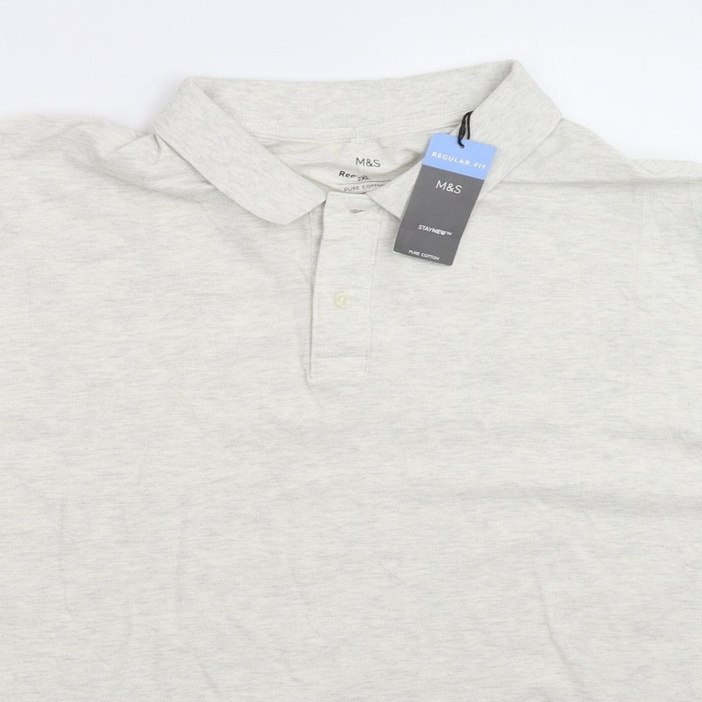 Marks and Spencer Mens White    Polo Size 2XL