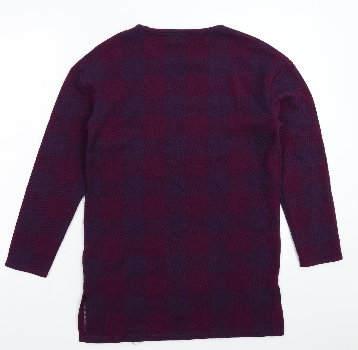 Marks and Spencer Womens Purple Check  Pullover Sweatshirt Size M