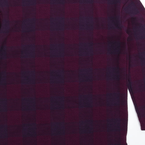 Marks and Spencer Womens Purple Check  Pullover Sweatshirt Size M