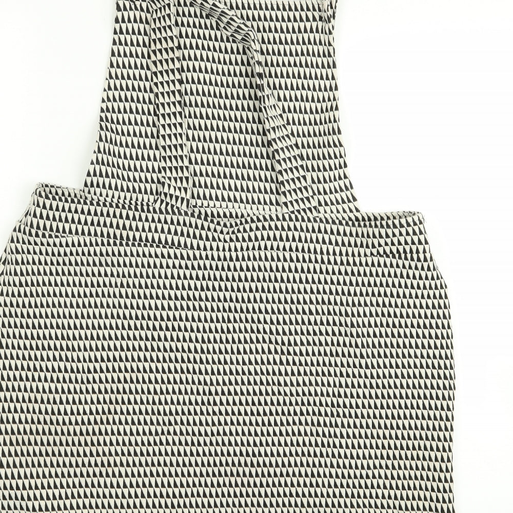 NEXT Womens Multicoloured Houndstooth  Pinafore/Dungaree Dress  Size 16