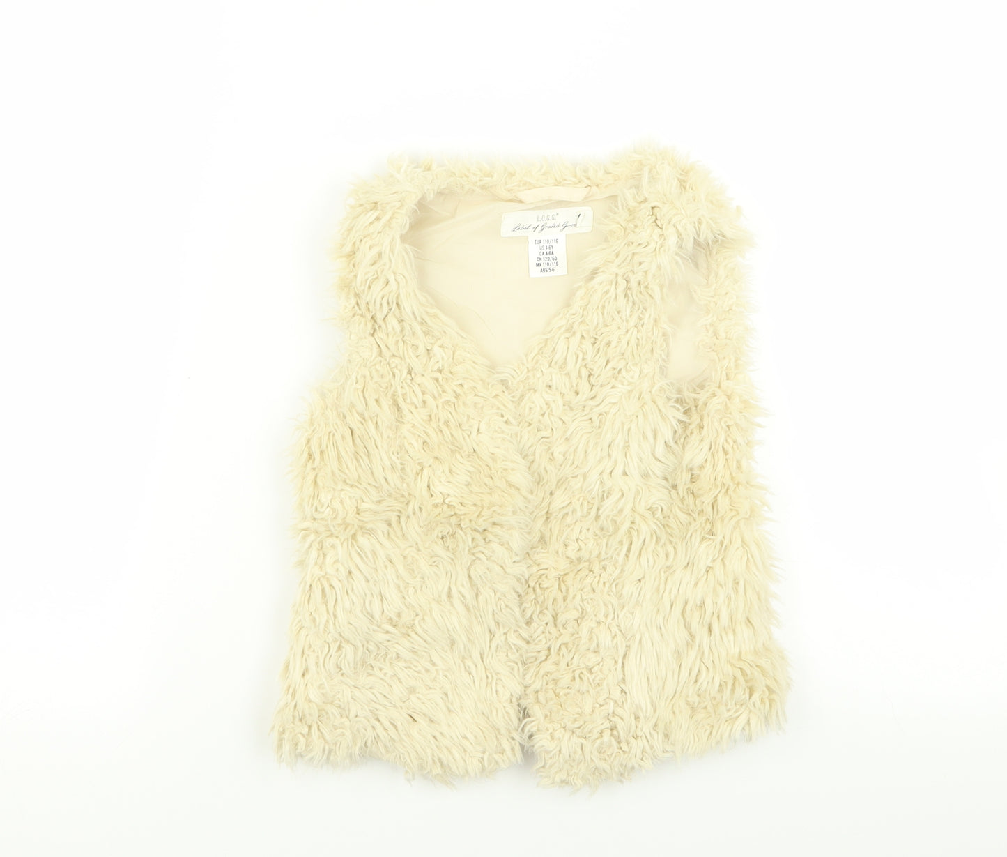 H&M Girls Ivory   Gilet Jacket Size 5-6 Years
