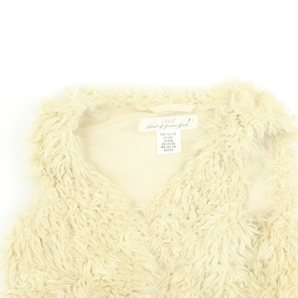 H&M Girls Ivory   Gilet Jacket Size 5-6 Years