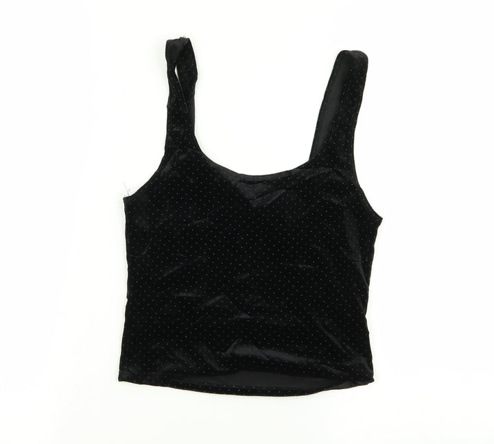 Miss Selfridge Womens Black Polka Dot Basic Tank Size 8 - crop top
