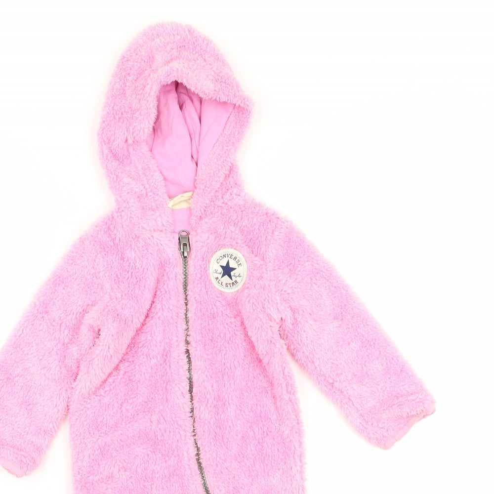 Converse Girls Pink Solid  Babydoll One Piece Size 9-12 Months