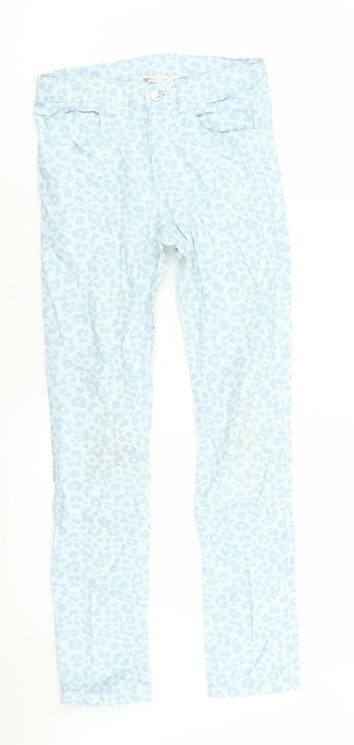H&M Girls Blue Animal Print  Skinny Jeans Size 11-12 Years