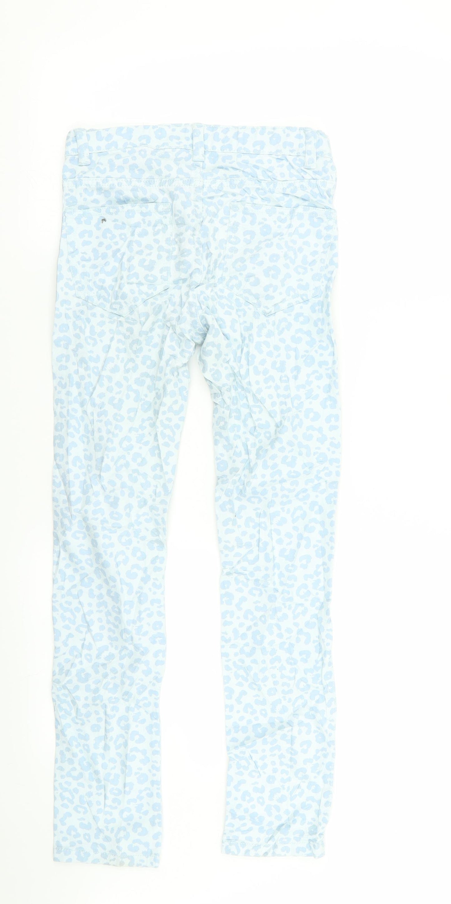 H&M Girls Blue Animal Print  Skinny Jeans Size 11-12 Years