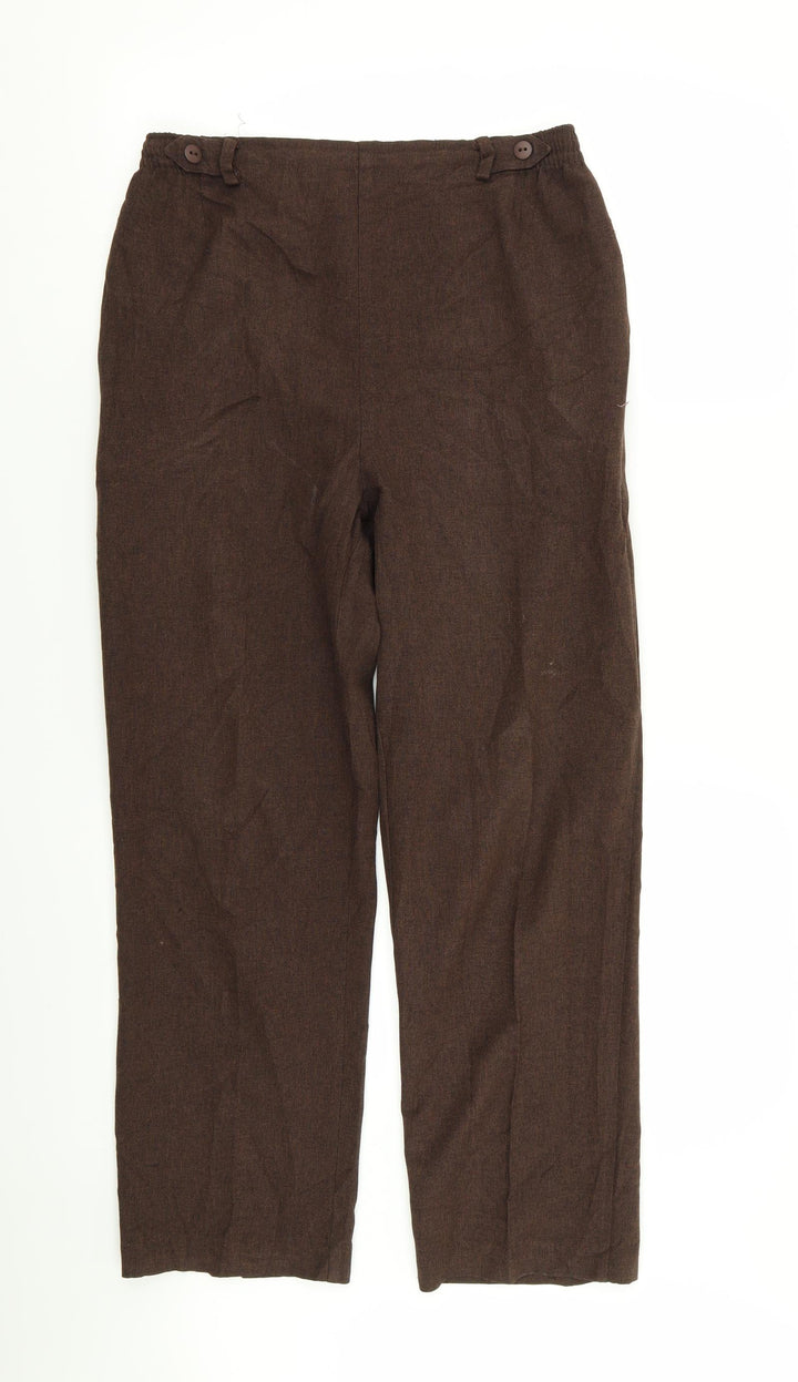 BHS Womens Brown   Trousers  Size 12 L27 in - Stretch waistband
