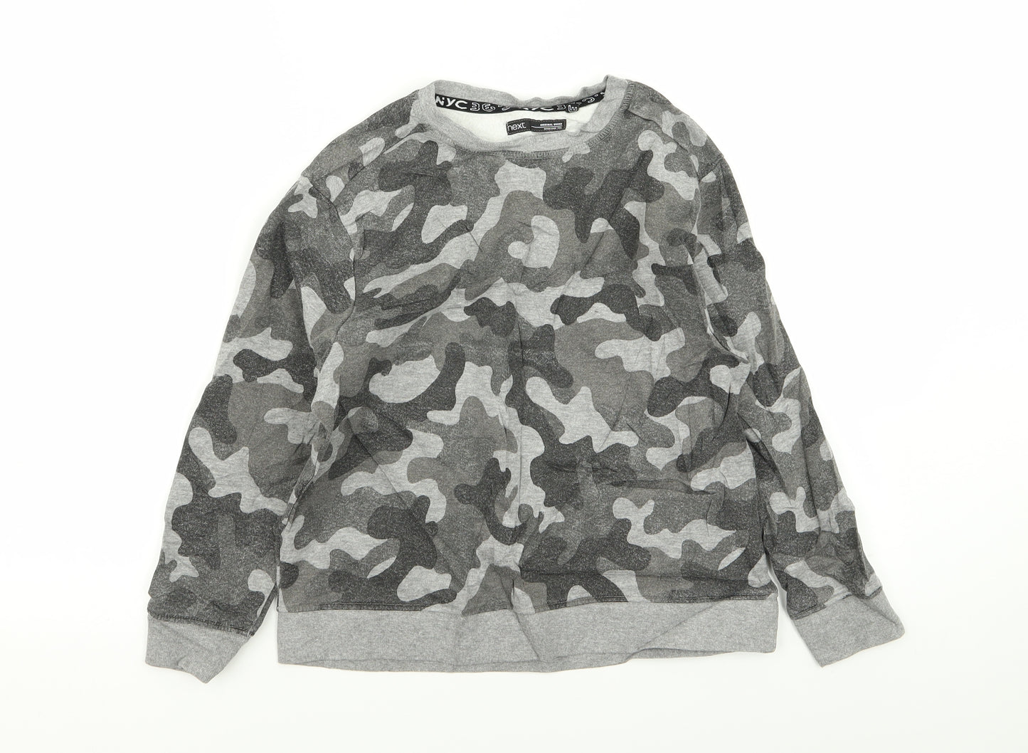 NEXT Boys Grey Camouflage  Pullover Jumper Size 8 Years