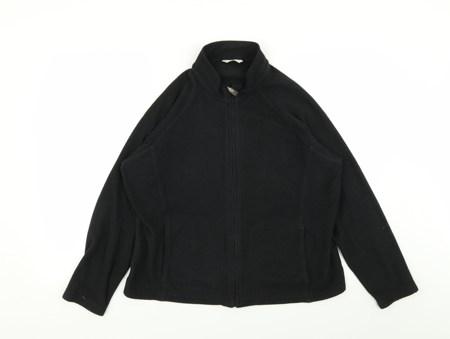 M&S Womens Black   Full Zip Jumper Size 18