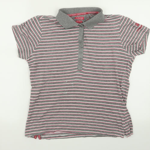 backswing Womens Multicoloured Striped  Basic Polo Size L