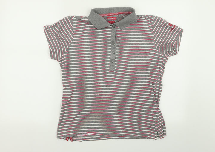backswing Womens Multicoloured Striped  Basic Polo Size L