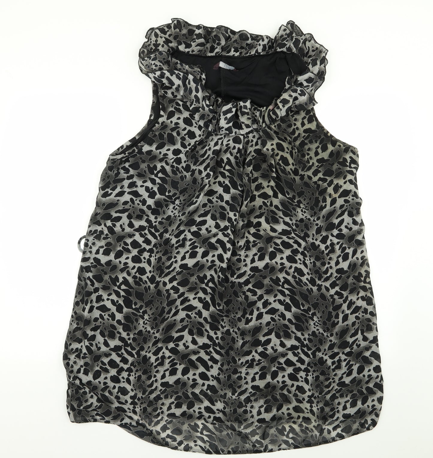 Evans Womens Grey Animal Print  Basic Blouse Size 22