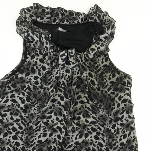 Evans Womens Grey Animal Print  Basic Blouse Size 22
