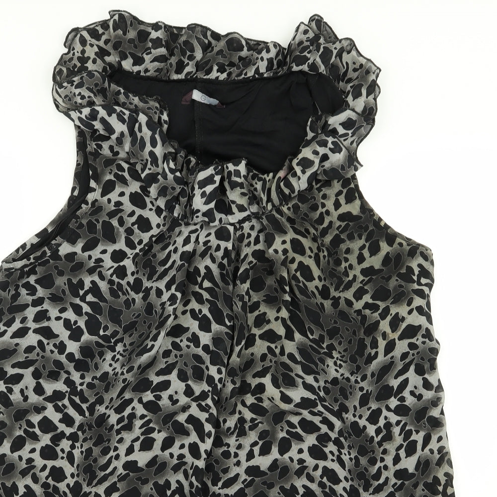 Evans Womens Grey Animal Print  Basic Blouse Size 22