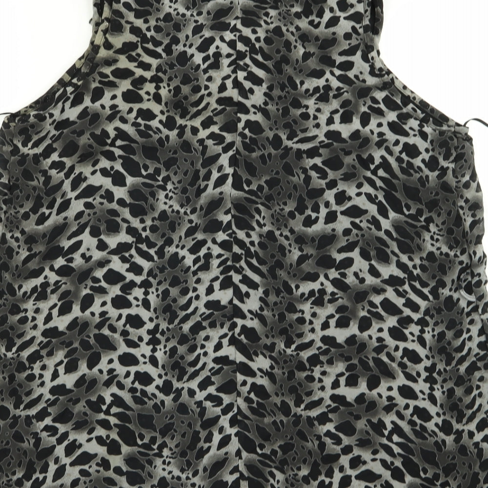 Evans Womens Grey Animal Print  Basic Blouse Size 22