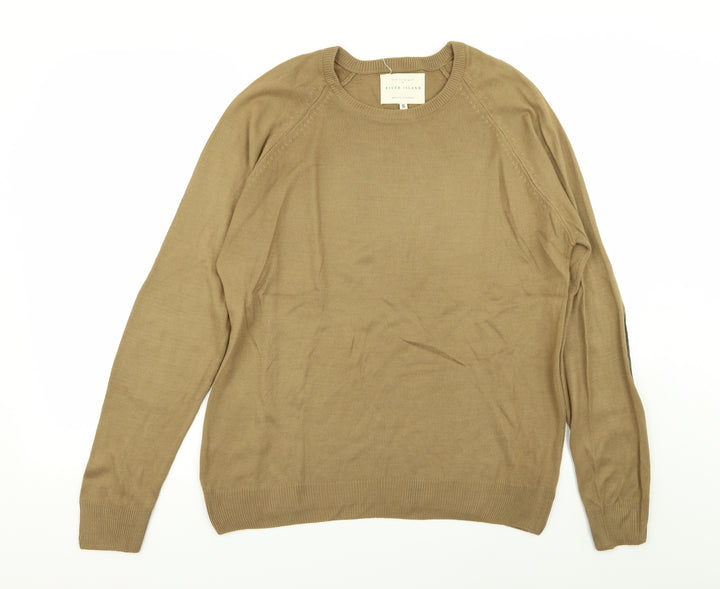 River Island Mens Beige Pullover Jumper Size S