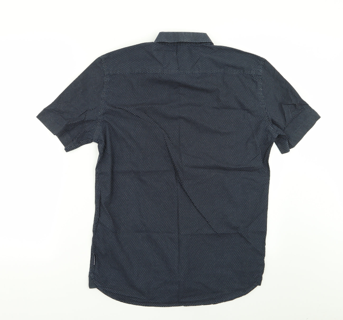 French Connection Mens Blue Polka Dot   Button-Up Size S