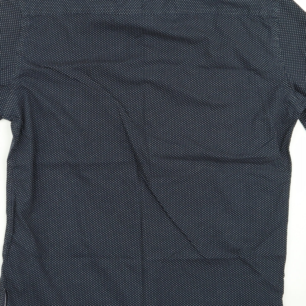 French Connection Mens Blue Polka Dot   Button-Up Size S