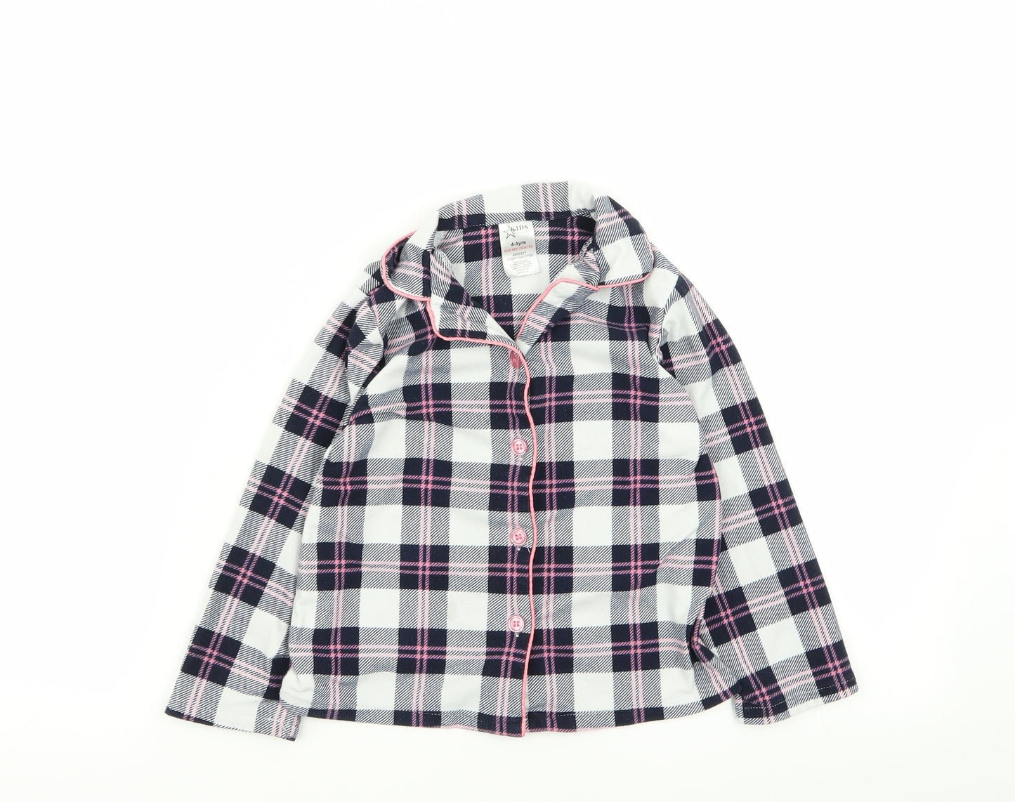 Peacocks Girls Multicoloured Check  Top Pyjama Top Size 4-5 Years