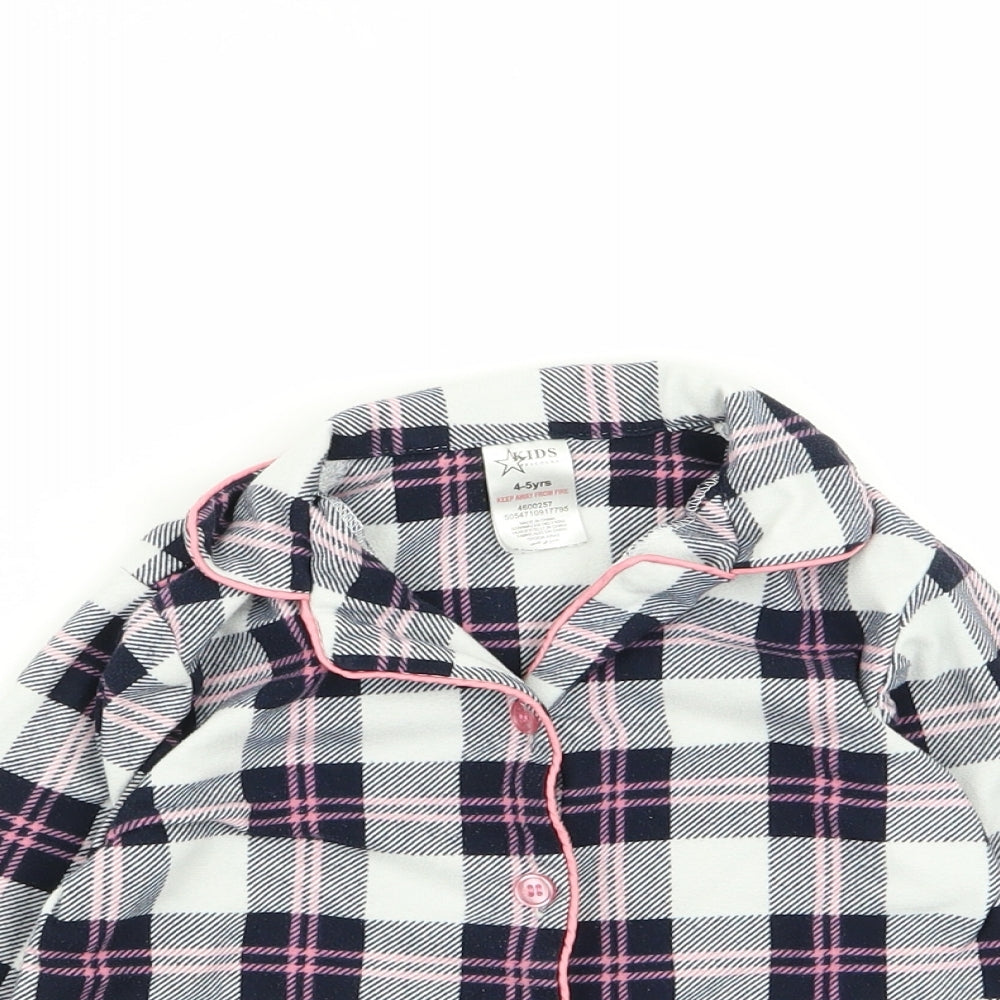Peacocks Girls Multicoloured Check  Top Pyjama Top Size 4-5 Years