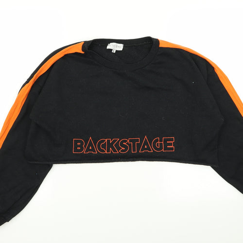 In the Style Womens Black   Pullover Jumper Size L  - crop jumper
