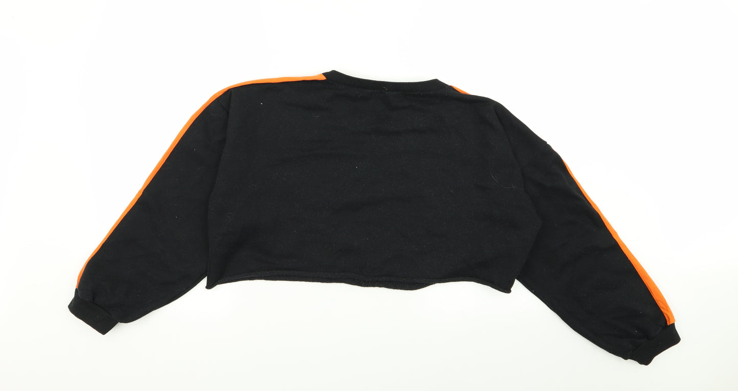 In the Style Womens Black   Pullover Jumper Size L  - crop jumper