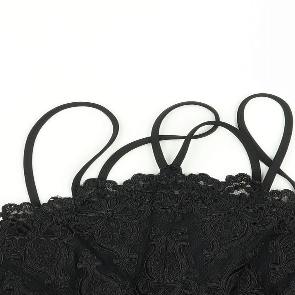 River Island Womens Black Geometric  Basic Tank Size 16  - crop top