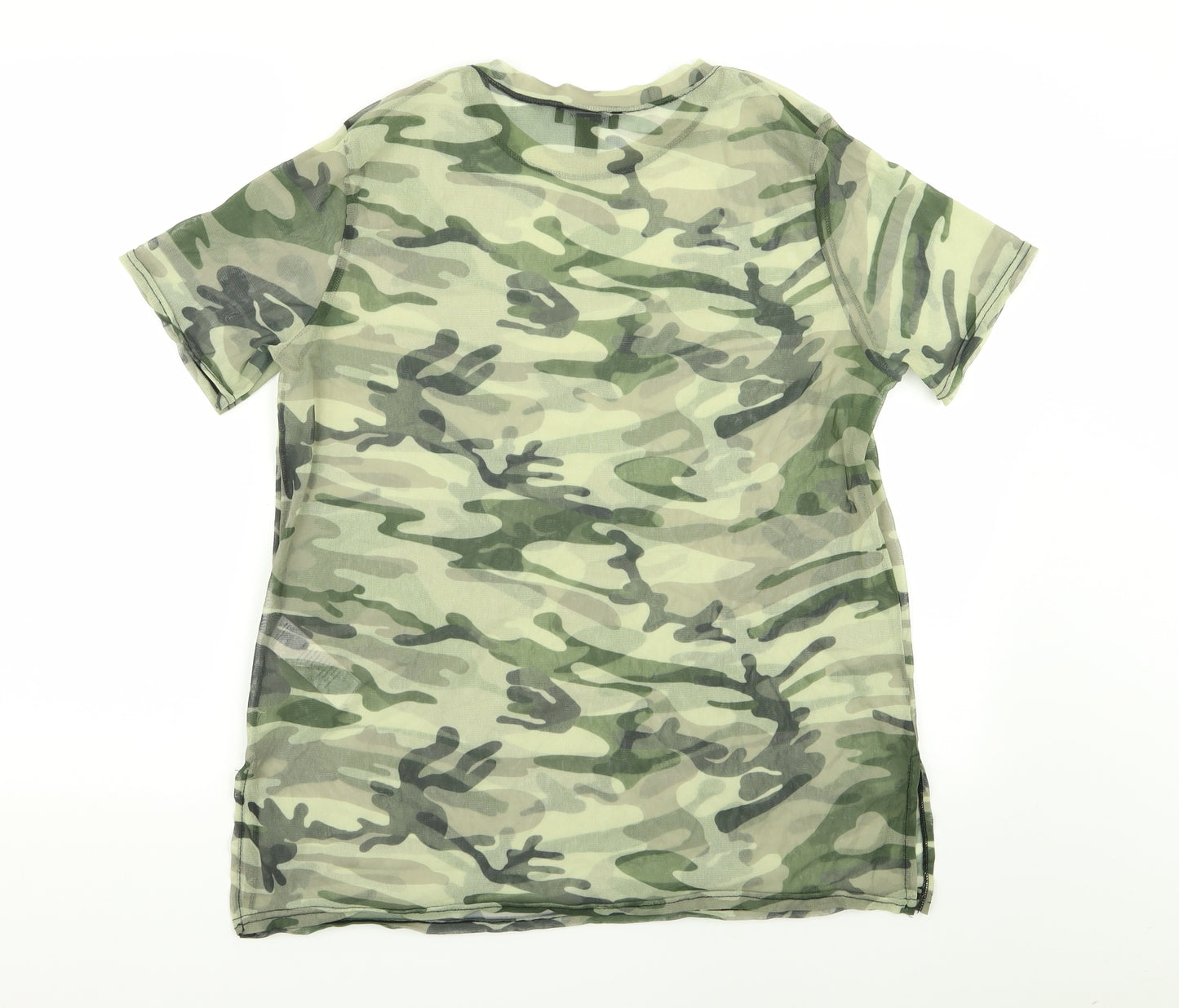 New Look Womens Green Camouflage  Basic T-Shirt Size 16
