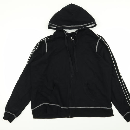 M&S Womens Black   Full Zip Jumper Size 22