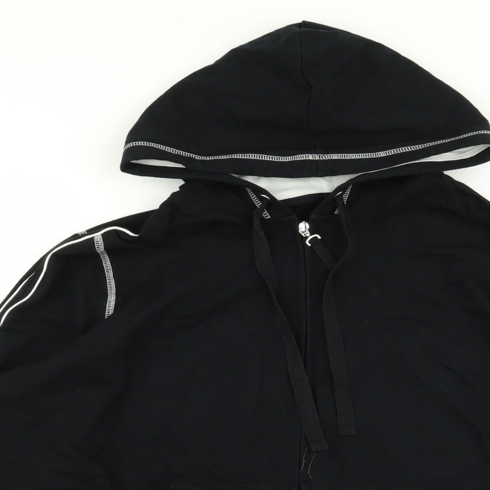 M&S Womens Black   Full Zip Jumper Size 22