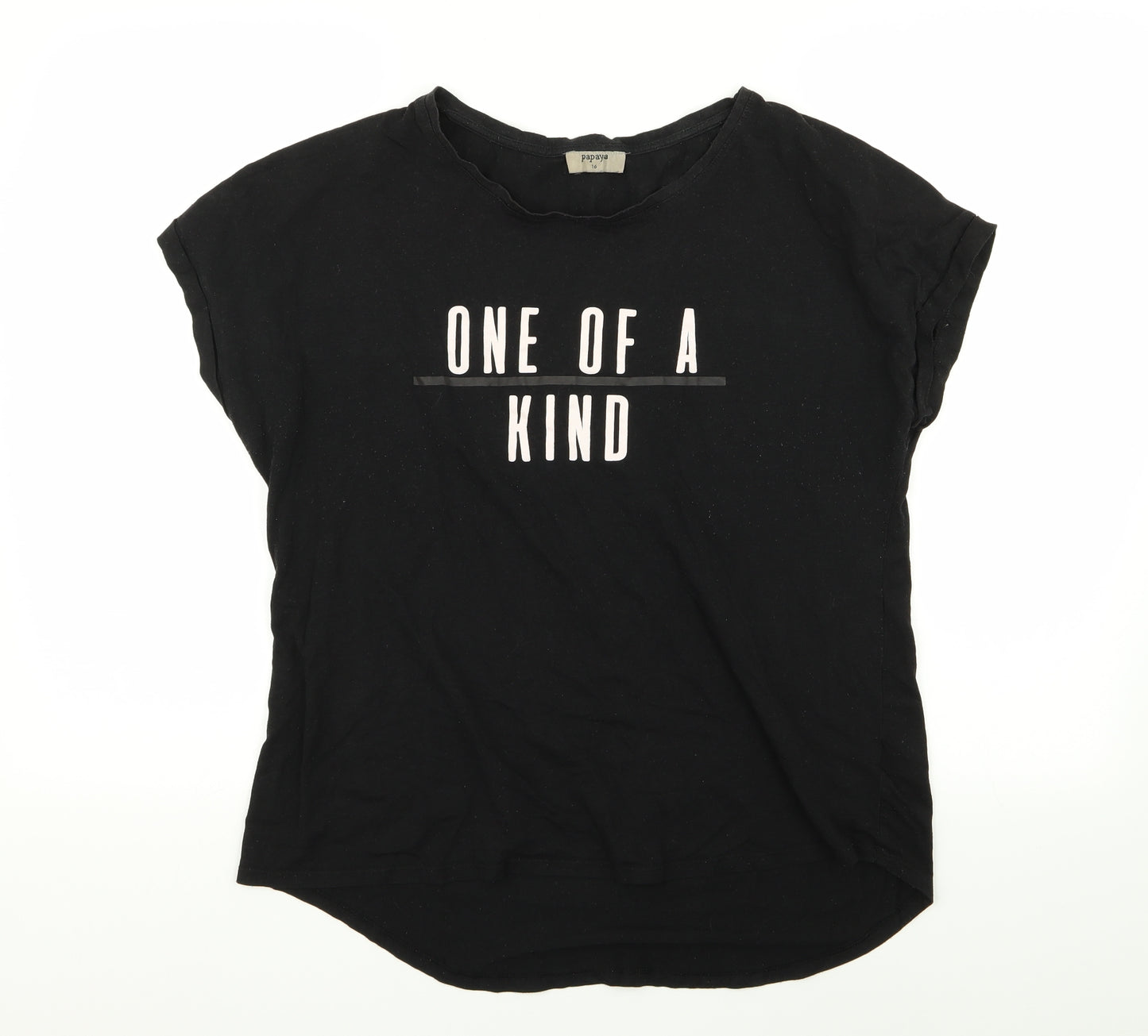 Papaya Womens Black   Basic T-Shirt Size 16