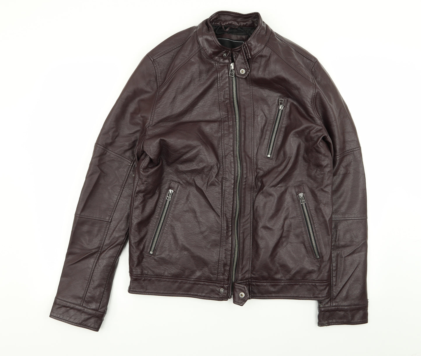 Red Herring Mens Purple   Jacket  Size S  - Leather jacket