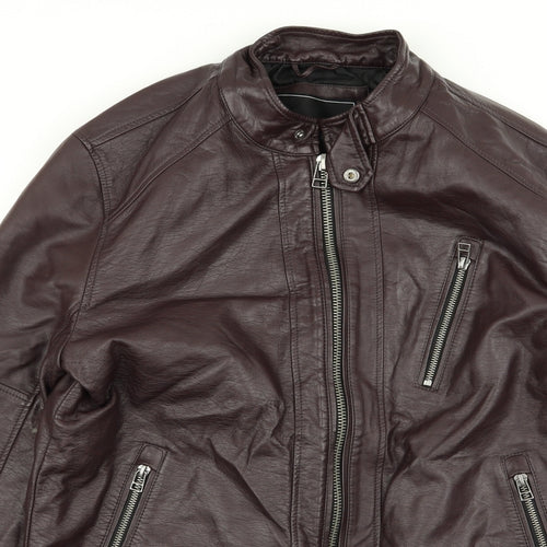 Red Herring Mens Purple   Jacket  Size S  - Leather jacket