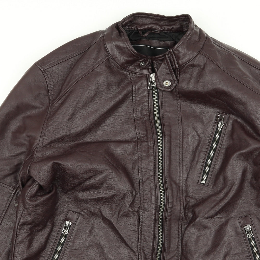 Red Herring Mens Purple   Jacket  Size S  - Leather jacket