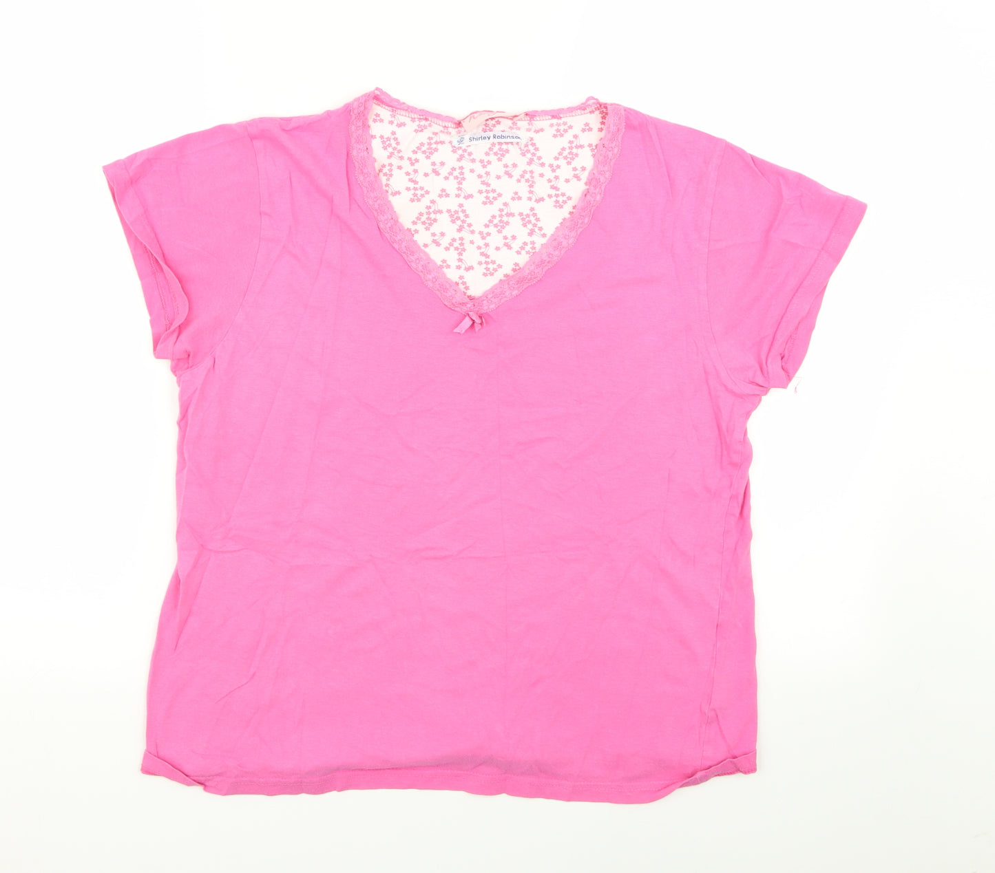 Whisper Womens Pink Animal Print  Top Pyjama Top Size 14