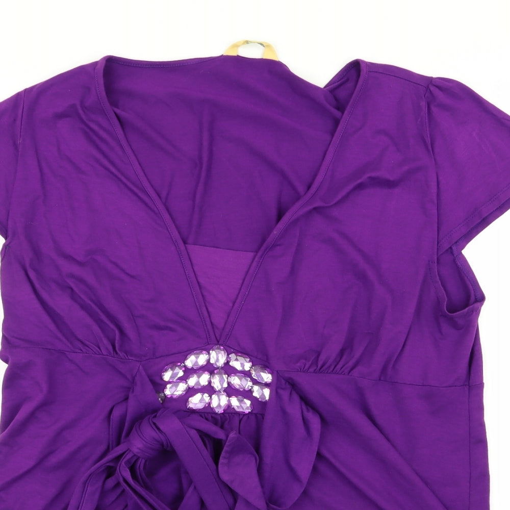 Agenda Womens Purple   Basic Blouse Size 20