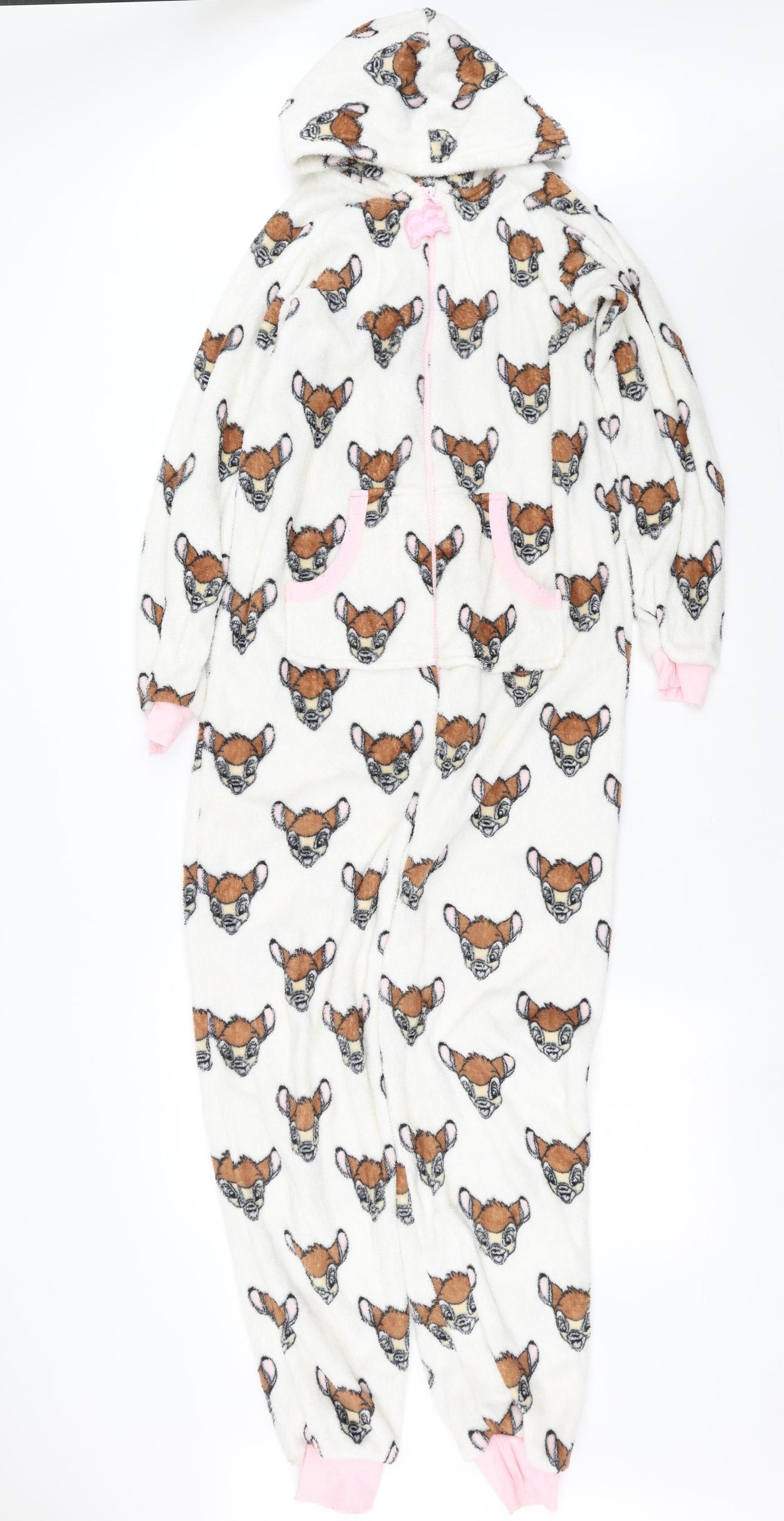 Primark Womens Ivory Solid Fleece Top One Piece Size XS  - bambi onesie