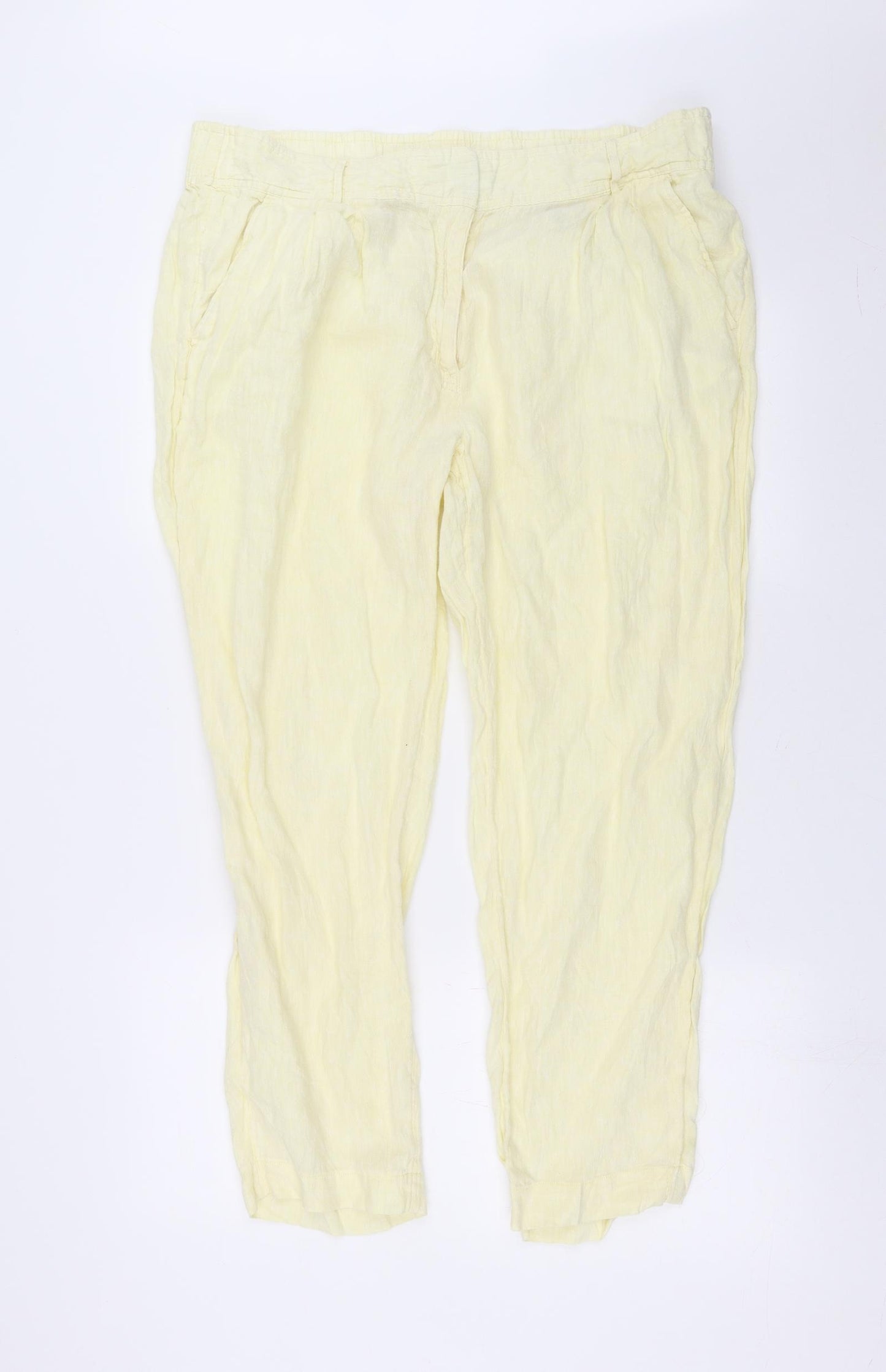 Marks and Spencer Womens Yellow   Trousers  Size 18 L27 in